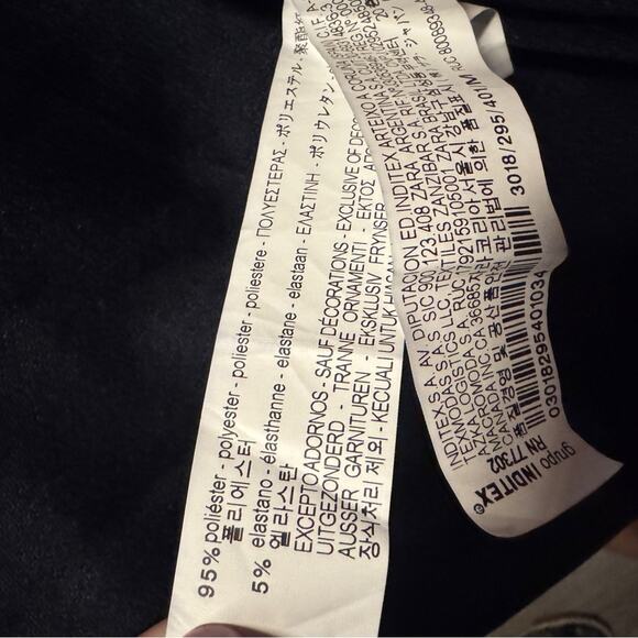 Zara Navy Bell Sleeve Wrap Blouse Blazer with White Trim, Medium - Picture 5 of 11